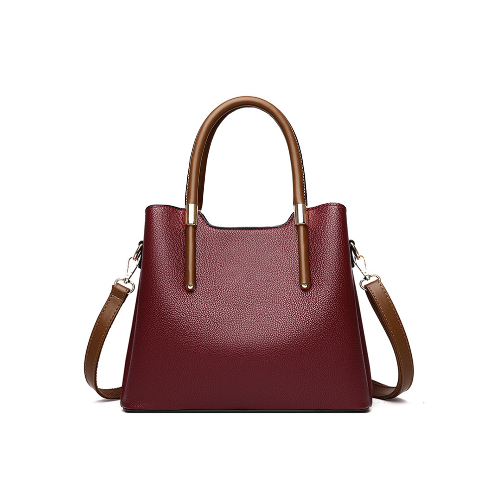 最新の若い女性デザイナー小石フェイク レザー ショルダー ハンドバッグ高級トート 