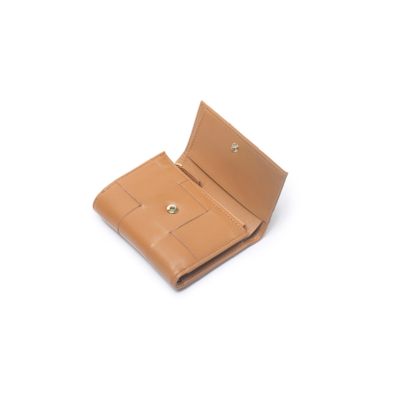 女性のためのファッション三つ折り財布と工場卸売本革編組財布