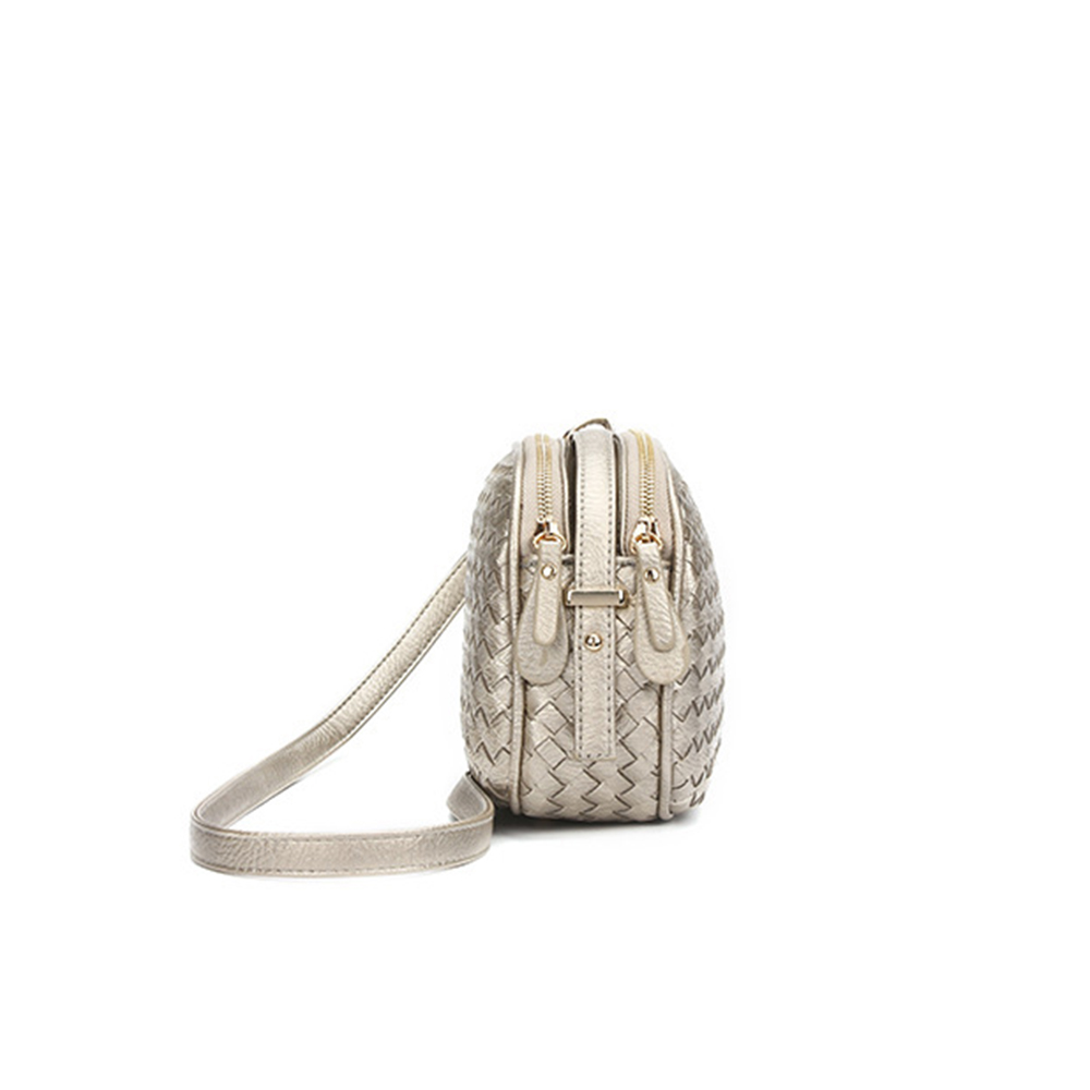 織りスリング クロスボディ ハンドバッグ女性のショルダー財布 PU レザーかわいい学生レディース ハンドバッグ