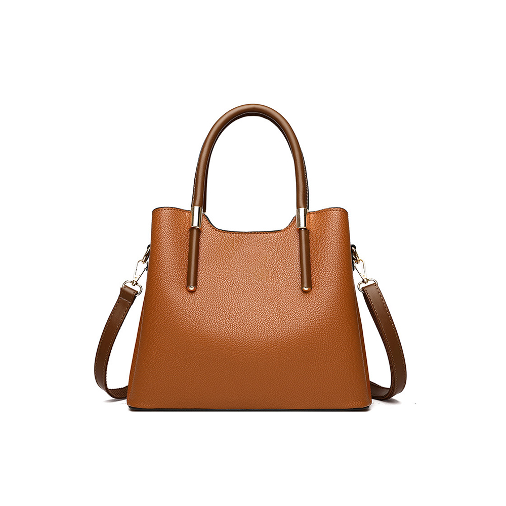 最新の若い女性デザイナー小石フェイク レザー ショルダー ハンドバッグ高級トート 