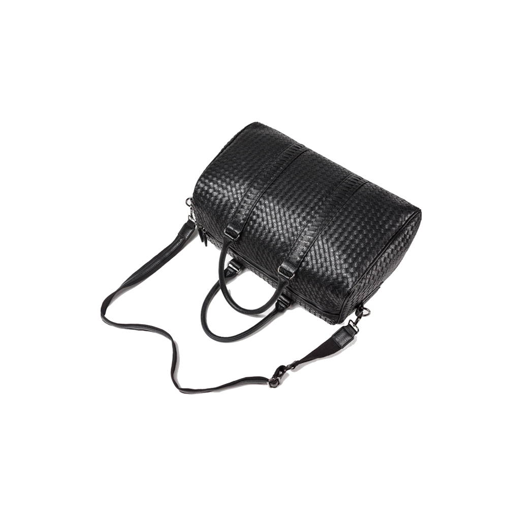 ファッション大容量黒織りウィークエンダー PU スポーツ ジム クロスボディ バッグ旅行カスタム プリント ロゴ
