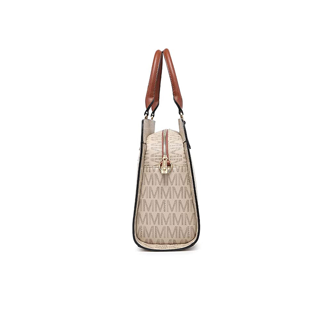 レディース サッチェル ハンドバッグ ショルダー 財布 トートバッグ トップハンドル ワークバッグ お揃いのリストレットウォレット付き