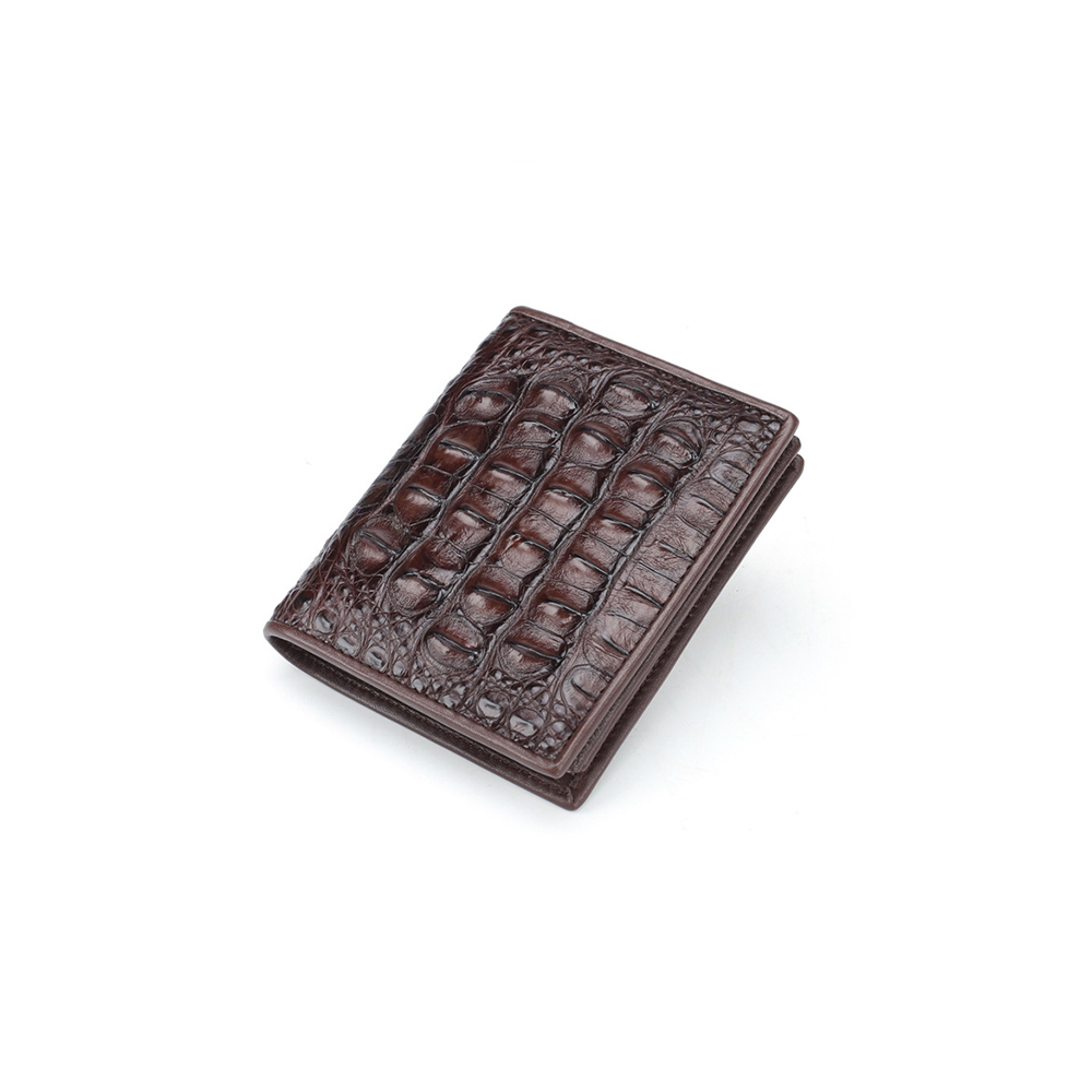 低MOQファッション本物のリアルクロコダイルショートウォレットラグジュアリーユニセックスウォレットレザーメンズウォレットファッションクロコダイルコインケース