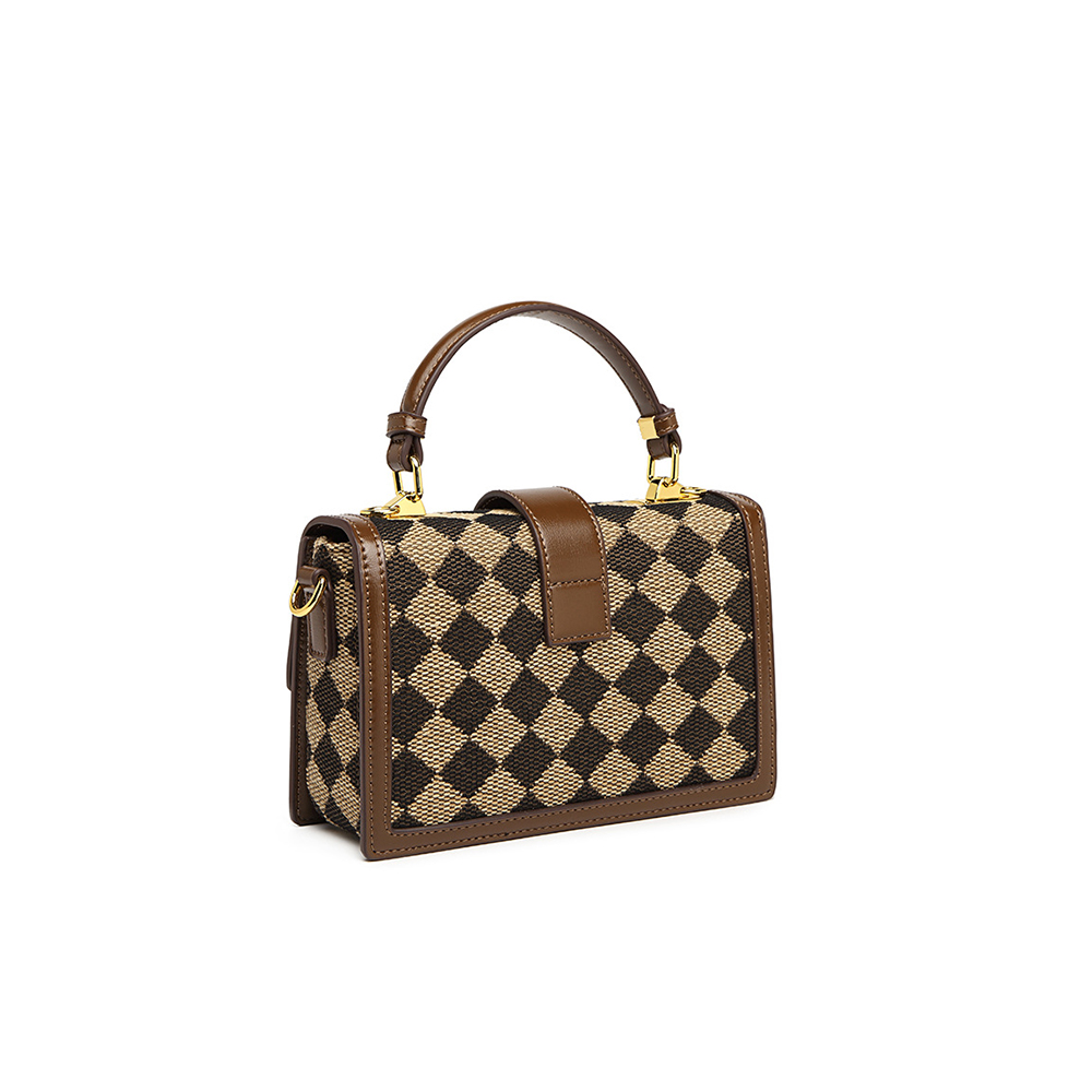 2022 スタイリッシュなメーカー カスタム ファッション レザー クラッチ バッグ チェック クロスボディ ショルダー ハンドバッグ