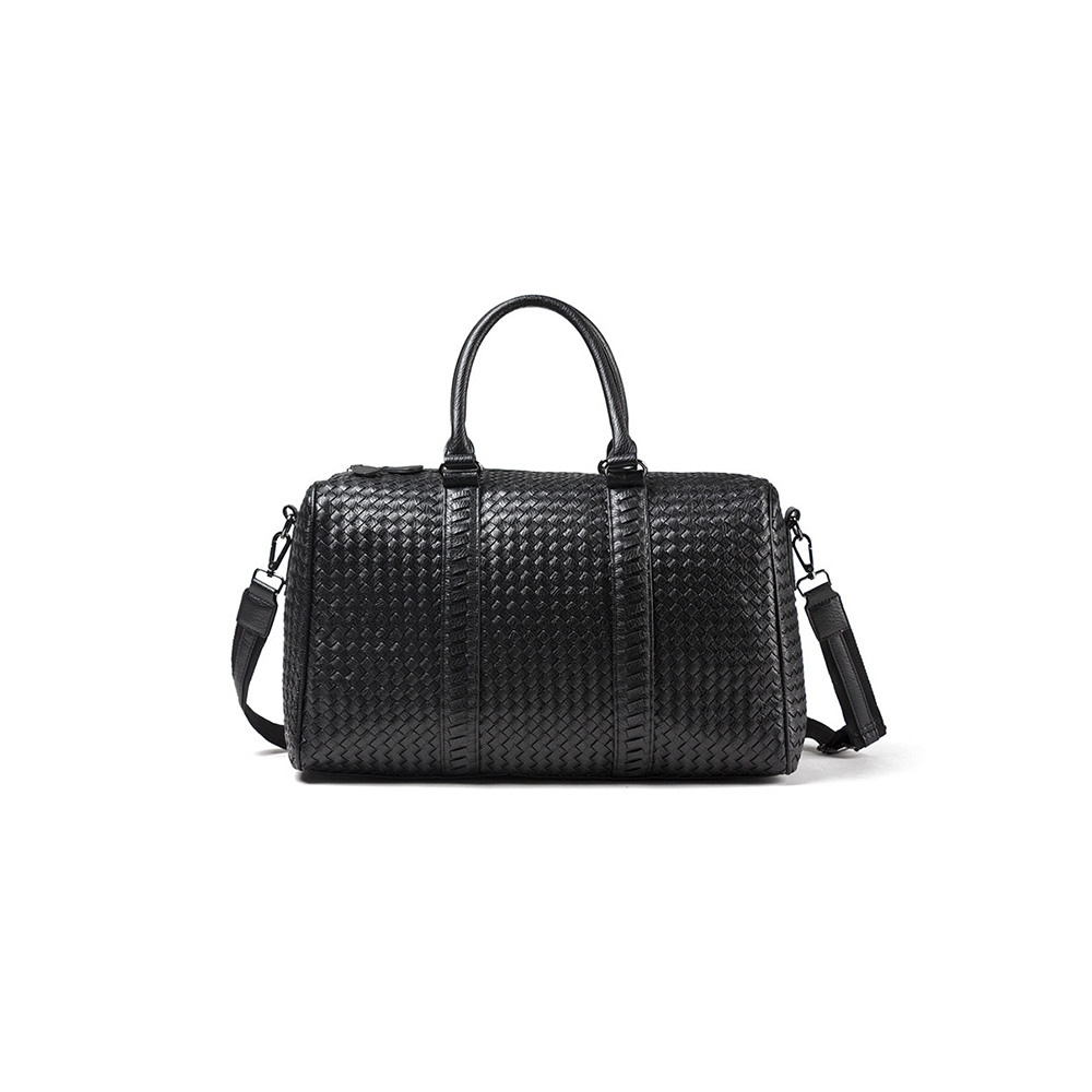 ファッション大容量黒織りウィークエンダー PU スポーツ ジム クロスボディ バッグ旅行カスタム プリント ロゴ