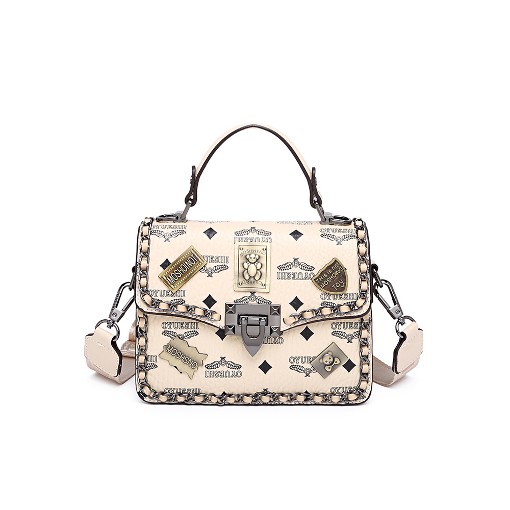 2022 新ファッションバッジハンドバッグトレンド多目的ワンショルダーメッセンジャー小さな正方形のバッグ高品質の革の女性のバッグ