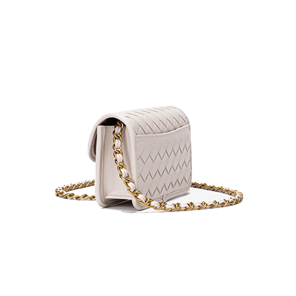 スタイリッシュなカスタム フラワー ロック ロゴ エコ ビーガン レザー ウーブン イブニング バッグ