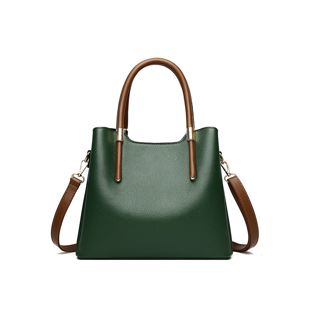 最新の若い女性デザイナー小石フェイク レザー ショルダー ハンドバッグ高級トート 