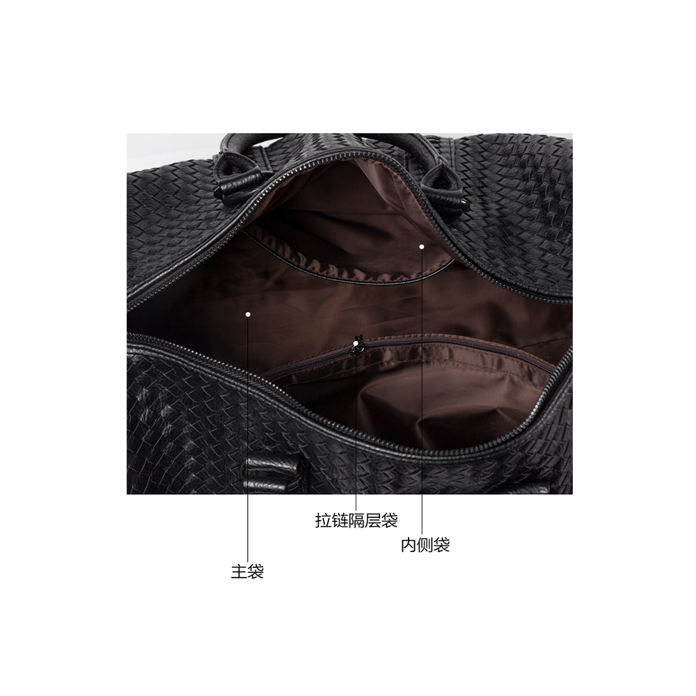 ファッション大容量黒織りウィークエンダー PU スポーツ ジム クロスボディ バッグ旅行カスタム プリント ロゴ